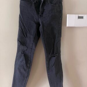 Madewell Black Denim Jeans with Brown Patch